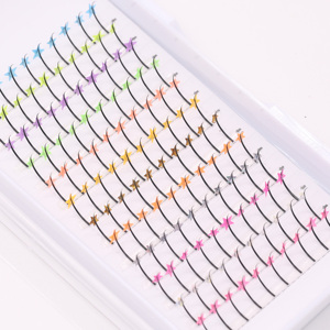 Extension ciglia a ciuffetti a 12 file effetto stella colorata, pronte all'uso, per un look luminoso e accattivante, ideali per principianti. - Product Image 6