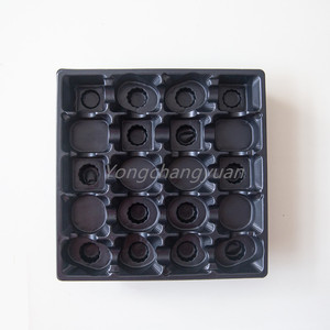 customized black chocolate compartment packaging insert ps food plastic blister tray