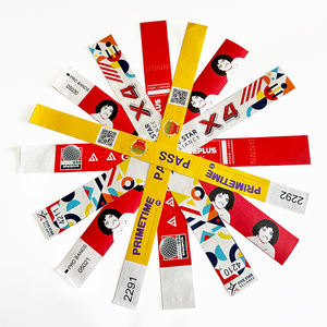 Logo personnalisé passe d'<span class=keywords><strong>admission</strong></span> Tyvek Bracelet imprimable au laser Bracelet d'entrée en papier Bracelet avec code QR - Product Image 3