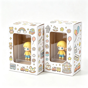 Boîte d'emballage en papier pour ours en peluche recyclable avec fenêtre transparente en PVC, boîtes cadeaux pour l'emballage - Product Image 6