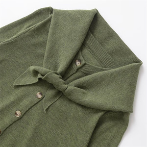 TAOP & ZA, chaqueta cárdigan de punto de un solo pecho Vintage para mujer 2024, bufanda fina de cuello nuevo, modelo decorado 2142165 - Product Image 3