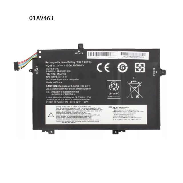 Genuine 01AV463 01AV464 L17L3P52 L17M3P53 Laptop Battery for Lenovo ThinkPad L480 L580
