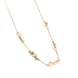Uwin-Gargantilla de acero inoxidable con letras del zodiaco, collar con nombre personalizado, chapado <span class=keywords><strong>en</strong></span> oro, joyería para mujer - Product Image 4