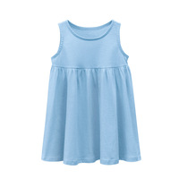 Robe d'été élégante pour enfants, style princesse, en polyester/coton, à fleurs, avec nœud, coupe trapèze, longueur genou, manches courtes évasées, lavable (OEM/ODM)