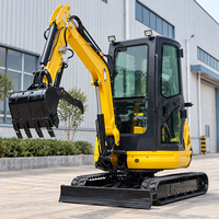 Mini-excavatrice de 1 tonne, 2 tonnes, 3 tonnes, 3,5 tonnes certifiée CE EPA, excavatrice compacte avec moteur Kubota, petite excavatrice agricole, excavatrice sur chenilles