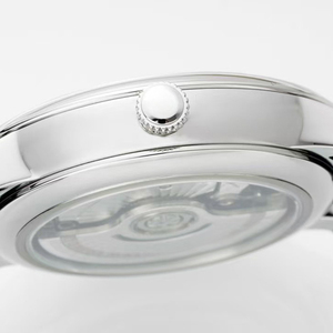 Nuevo Reloj de Pulsera Mecánico Automático de Moda con Esfera Blanca Moderna, Reserva de Energía, Segundero Pequeño, Correa de Cuero Negra y Acero - Product Image 4