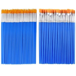 プラスチック絵筆フラットまたはラウンドヘアアートペイントブラシアーティスト描画用新素材絵画ツール - Product Image 2