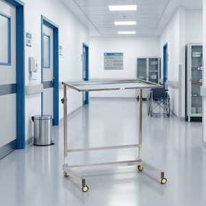 Chariot porte-patients hospitalier en acier inoxydable à double barre - Product Image 4