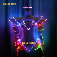 Robe de mariée lumineuse LED pleine couleur pour femme, costume de pole dance avec éclairage pour spectacle sur scène, cadeaux de fête, occasions spéciales