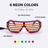 LED-Shutterbrillen mit 4 Blinkmodi, Leuchtende Party-Brillen, EL-Draht Rave-Sonnenbrillen für Konzerte und Clubs, Großhandel