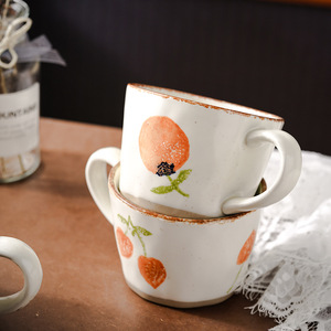 Ins Nordic Simple Hand Painted Coarse Pottery <b>Mugs</b> Creative <b>Ceramic</b> Coffee Water Cups - Product Image 2