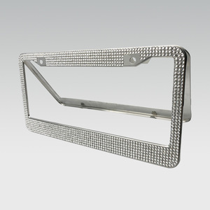Stainless Steel Rhinestone License Plate <b>Frame</b> 205 Mm Clamp General Use - Product Image 1