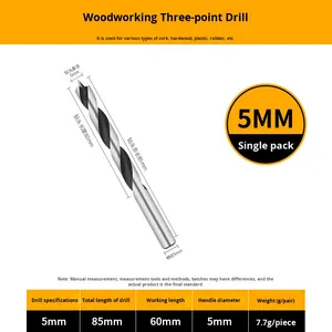 Foret à <span class=keywords><strong>bois</strong></span> à trois pointes Siinowell SW-WDB01 à queue ronde de 140 mm, vente directe usine, ODM/OEM pour le perçage du <span class=keywords><strong>bois</strong></span> dur - Product Image 6