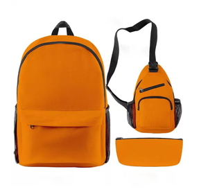 Mochila caliente de tres piezas para estudiantes con forro de nailon, logotipo de impresión opcional multicolor, bolsa de lápiz cruzada, bolsa de viaje de almacenamiento - Product Image 5