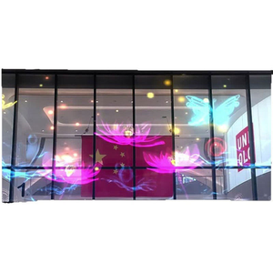Pantalla LED de vidrio transparente 3D de alta transparencia para interiores, pantalla LED para escaparates de centros comerciales, video wall adhesivo para vidrio. - Product Image 3