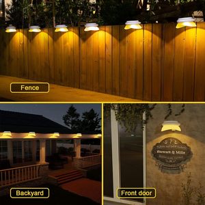 Upgraded 9 LED Solar Gutter <b>Lights</b> Waterproof Outdoor Solar Powered Fence <b>Post</b> Deck <b>Lights</b> Ideal for Eaves Garden Backyard Patio - Product Image 2