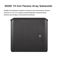 Haut-parleur de ligne passive de 18 pouces de haute qualité 600W, haut-parleur de concert professionnel, caisson de basses