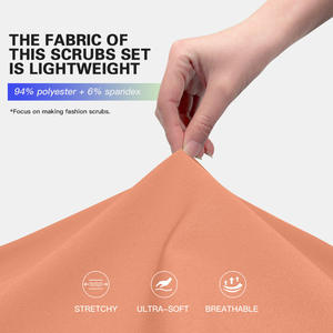 Nuovo Set di Divise Mediche Elasticizzate, Top e Pantaloni a Zampa, Uniforme per Infermieri, Medici, Chirurghi, Abbigliamento da Lavoro per Centri Estetici Disponibile - Product Image 3