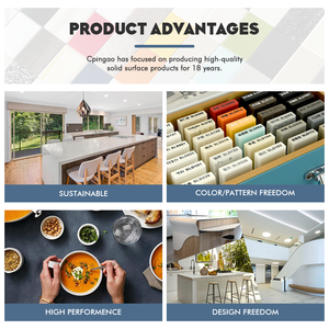 Cpingao หินอ่อนเทียมพื้นผิวอะคริลิคแข็งแผ่น Corians สําหรับเคาน์เตอร์ - Product Image 3