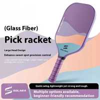 Raquette de pickleball MST en fibre de verre 16 mm, durable, pressée à froid, surface allongée, contrôle de la rotation, norme USAPA, poignée coussinée