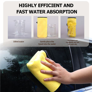 Grande serviette en microfibre pour un séchage efficace de la voiture, super absorbante, sans rayures, sans peluches, en tissu polaire corail - Product Image 3