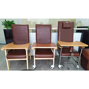 Silla de comedor con tablero de madera y ruedas para ancianos y adultos en residencias o salas de estar - Product Image 1