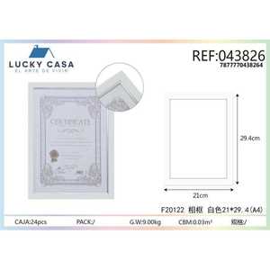 Commercio all'ingrosso 21x294cm A4 dimensioni cornice in metallo bianco per certificati immagini personalizzabile stampa modello quadrato Logo Souvenir - Product Image 1