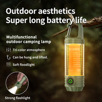 Lampe de camping LED Mini lampe de tente suspendue Lampe de camping portable Lampe de tente rechargeable avec crochet 6 modes pour la randonnée et la pêche