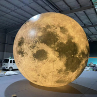 Ballon gonflable lumineux suspendu pour le Festival de la Mi-Automne, modèle de dessin animé astronaute avec lapin lunaire et huit planètes
