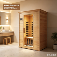 Ruang Sauna Uap Kering Kayu Tradisional untuk Dalam Ruangan, Ruang Sauna Inframerah Jauh, Kayu Hemlock Kanada Solid