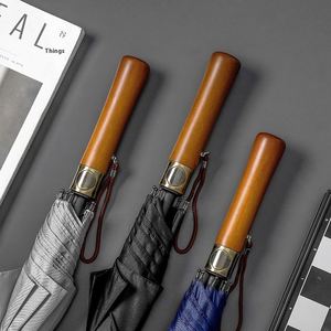 Parapluie de golf droit moderne grand format avec poignée en bois massif rétro, imprimé sur mesure, pour adultes, idéal pour cadeaux publicitaires - Product Image 2