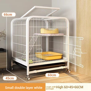 Sıcak satış Metal kulübesi örgü katlanır kedi köpek hayvan evcil kafes ile tekerlekler - Product Image 6