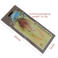 Nouvelle mouchette streamer à double hameçon, nouée à la main, avec yeux de poisson 3D convexes et solides, pour eau salée, pour attirer les gros poissons
