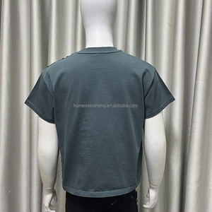 XINSHENG Fabricantes <span class=keywords><strong>de</strong></span> <span class=keywords><strong>Ropa</strong></span> Personalizada, Camiseta para Hombre, Estilo Vintage, Lavado Ácido, Desgastada, Holgada, Recortada - Product Image 2