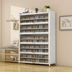 Armoire de rangement de <span class=keywords><strong>chaussures</strong></span> en métal avec porte transparente Organisateur de <span class=keywords><strong>chaussures</strong></span> anti-poussière de grande capacité - Product Image 4