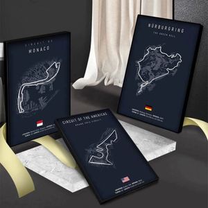 ภาพพิมพ์บนผ้าใบลายสนามแข่งรถฟอร์มูล่า 1 อิโมลา โมนาโก ศิลปะติดผนัง F1 โปสเตอร์สไตล์นอร์ดิก ภาพนามธรรม ภาพนิ่ง สวยงาม เป็นมิตรกับสิ่งแวดล้อม คุณภาพสูง - Product Image 5