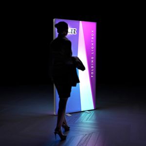 Custom Size <b>LED</b> SEG Pop Up Light Box Display Folding Backlit Lightbox Banner Stand <b>Sign</b> for Trade Show Backdrop - Product Image 6