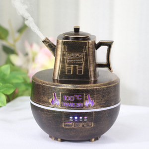 Diffuseur d'arômes rétro en forme de bouilloire 0,5 L, humidificateur USB Type C avec lumière, bronze argenté - Product Image 2