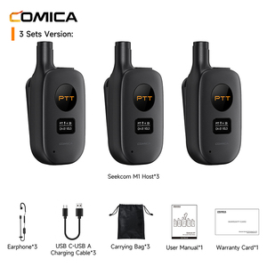 COMICASeekcom M1 (Tres Unidades) Mini Auriculares Walkie Talkie UHF 22 Canales, Radio Bidireccional Inalámbrica con Clip, OLED a Prueba de Explosiones - Product Image 4