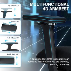 Ergonomic Lift <b>Chair</b> with Foot Rest High <b>Back</b> Office <b>Chair</b> with Dynamic Lumbar <b>Support</b> 2D Headrest Adjustable 4D Armrest Swivel - Product Image 6