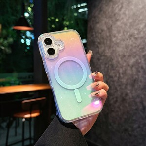 Moda gradiente magnetica trasparente custodia per telefono cellulare IMD per <span class=keywords><strong>iPhone</strong></span> 17 air 17pro Max <span class=keywords><strong>arcobaleno</strong></span> sfarzoso <span class=keywords><strong>cover</strong></span> per cellulare - Product Image 4