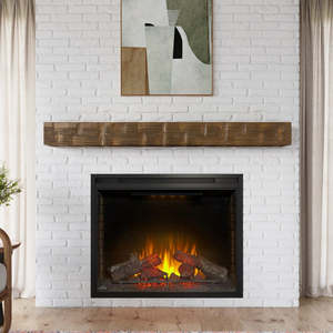 Floating Pine Wood Fireplace <strong>Mantel</strong> <strong>Shelf</strong> Wooden Rustic <strong>Shelf</strong> Perfect for Electric Fireplaces - Product Image 1