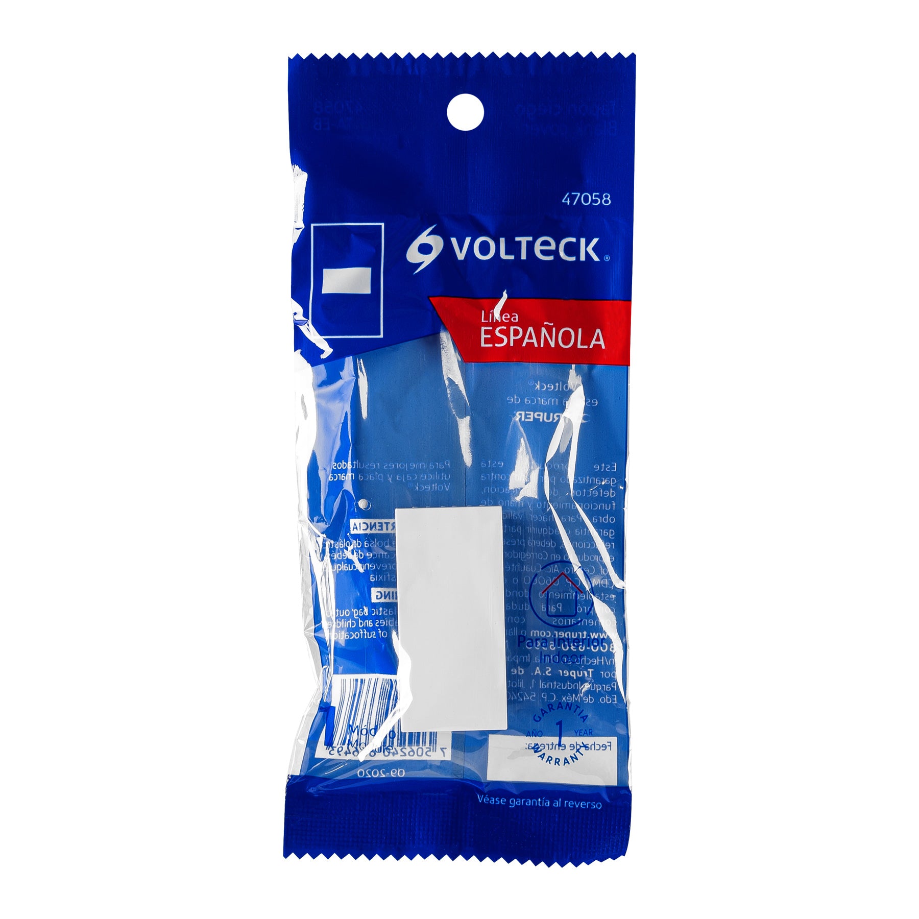 Volteck TA-EB, испанская линия, белая штепсельная вилка, 1 модуль, Электрическая безопасность