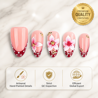 YD10 Kaixin Faux Ongles Courts à Coller en Gros pour Fête, 30 Pièces, Faits Main, Luxe, Rouge, Forme Amande, Vernis Brillant, Ongles Artificiels en ABS