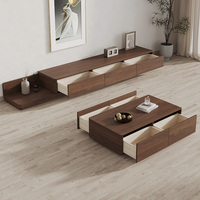 Mueble de TV Moderno para Sala de Estar en Madera de Nogal, Centro de Entretenimiento de Madera Sólida, Mueble para TV Retráctil con 3 Cajones de Almacenamiento, Comedor