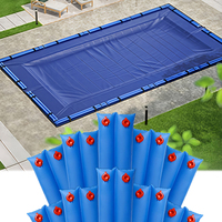 Aufblasbare PVC-Pool-Wasserschlauchabdeckung für den Wintergebrauch im eingelassenen Pool, 1x8FT, Doppelkammer, langlebig, stabil