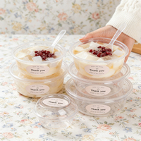 Contenants ronds jetables en PET transparent à paroi simple, personnalisables avec logo, pour vente en gros – Idéaux pour gâteaux, salades, desserts et bols d'açaï