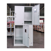 Casier de vestiaire en acier robuste à 4 portes avec structure démontable et serrure à clé pour le rangement des vêtements du personnel et des travailleurs
