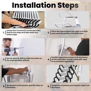 <span class=keywords><strong>Escalier</strong></span> escamotable latéral pour <span class=keywords><strong>grenier</strong></span>, <span class=keywords><strong>escalier</strong></span> mural dissimulé, modèle manuel, adapté aux garages domestiques - Product Image 6