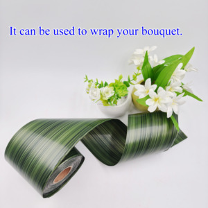 Desain baru gulungan pita untuk buket pembungkus pita dekoratif kemasan hadiah 4 inci * 50 yard bungkus hadiah pola ti-daun - Product Image 3